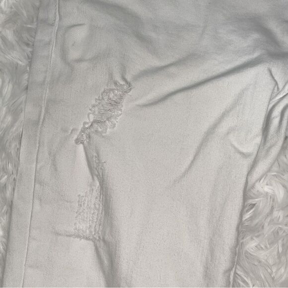 KanCan Estilo Distressed Raw Frayed Hem White Skinny Cropped Jeans Size 3/25 - Picture 7 of 12